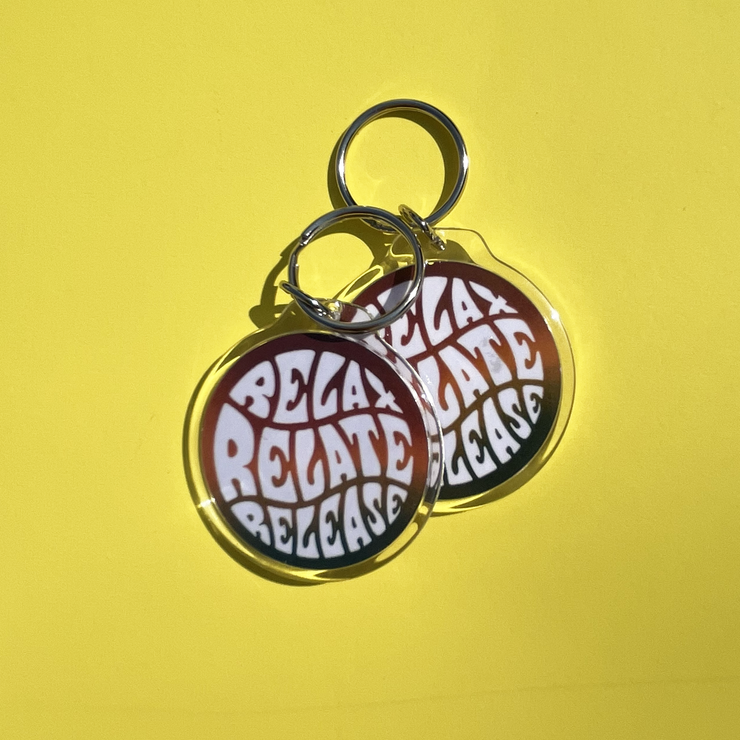 Relax. Relate. Release. Keychain - Shine In All Shades 