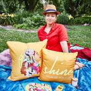 Sunshine Yellow "Shine Because You Can!" Pillow - Shine In All Shades #KeepShining